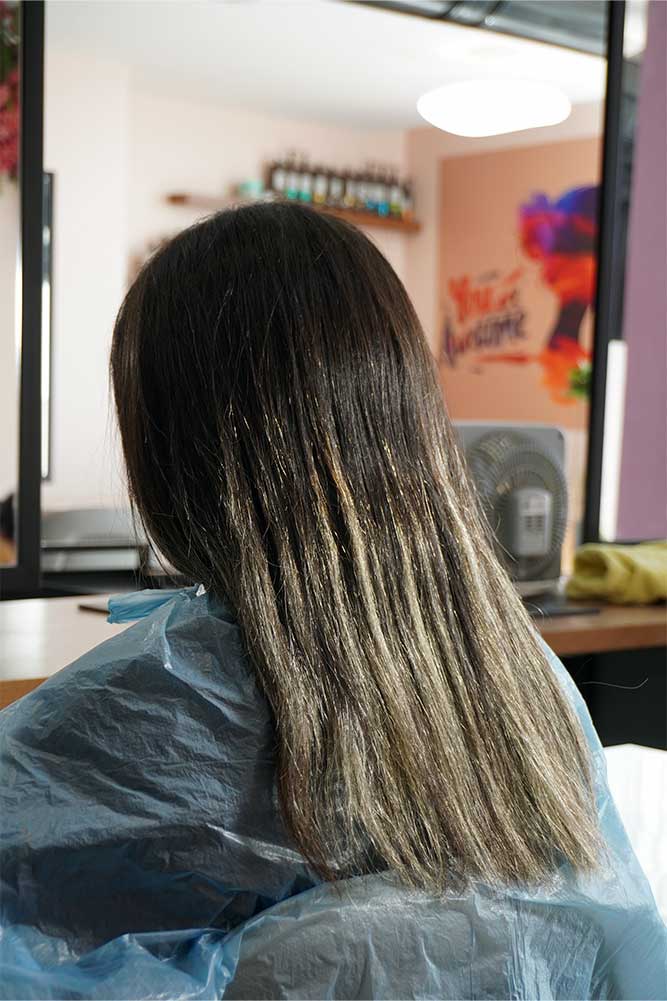 نتیجه قبل و بعد از کراتین مو در کرج با برند لیلی