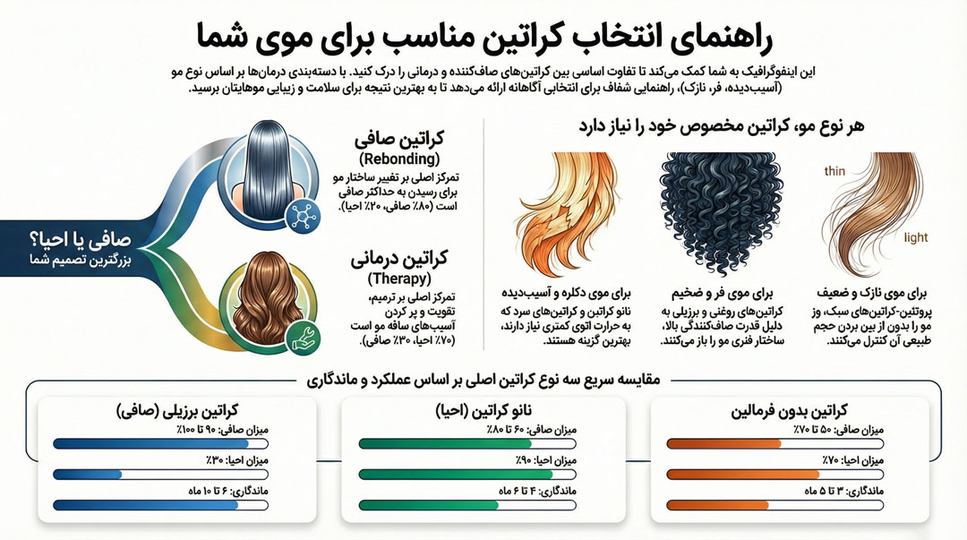 اینفوگرافی راهنمای کامل بهترین مدل های کراتین