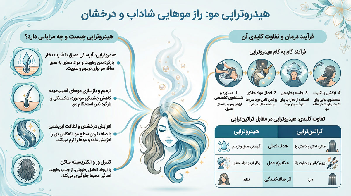 اینفوگرافی هیدروتراپی مو در کرج